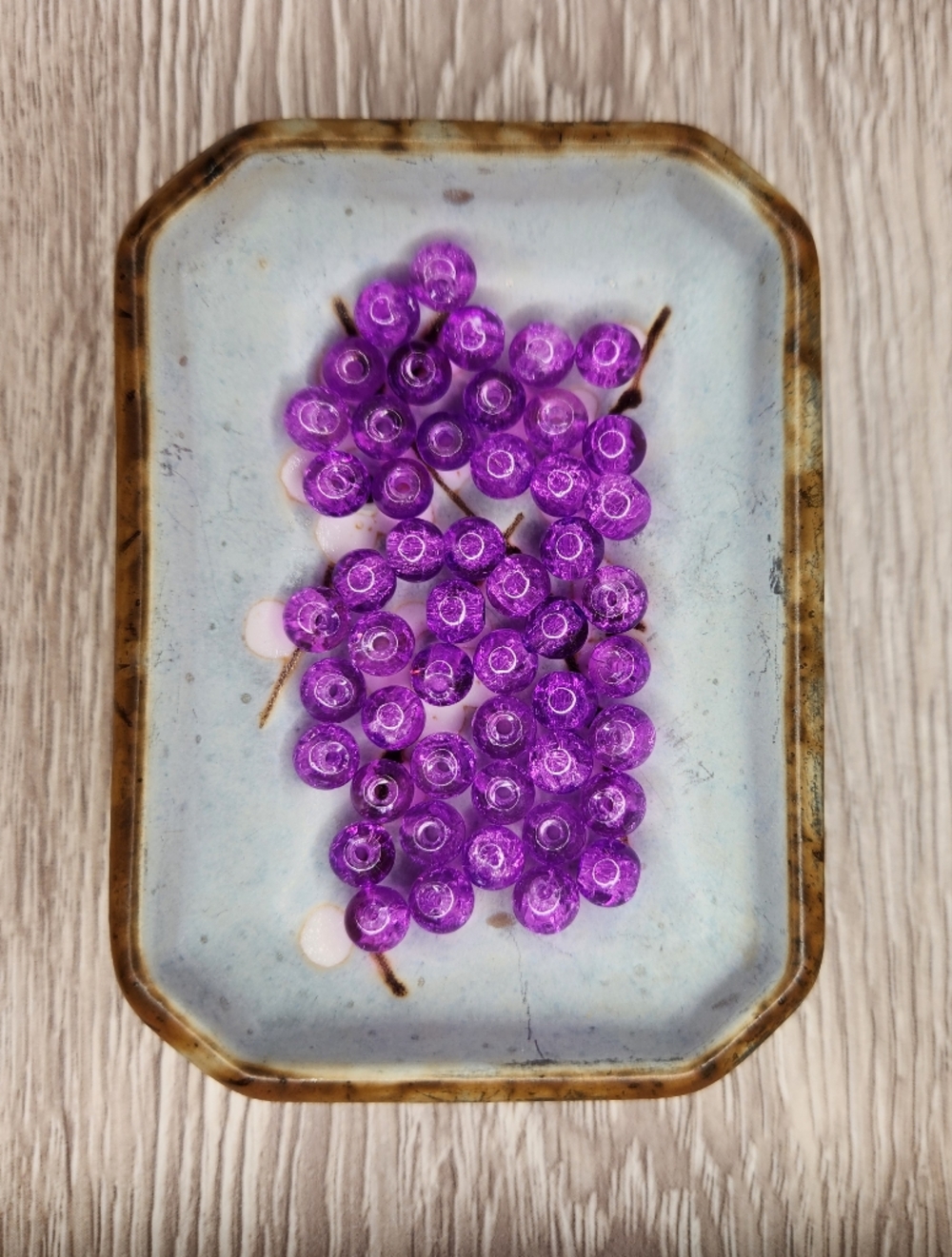 6mm Glass Beads Crackle Appearance 50 Count #146